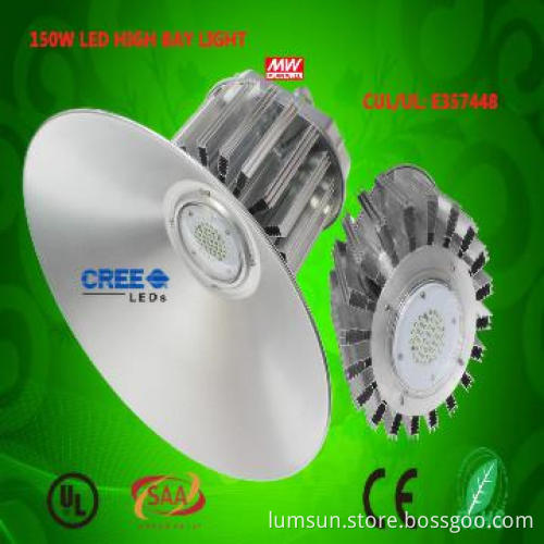 CUL/UL 150W LED High Bay Light with cree chip mean well driver